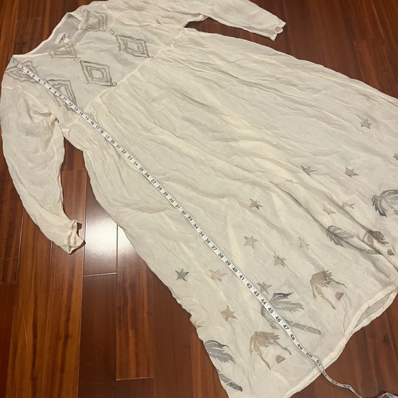 Bread Artsy Maxi Dress The Stuff of Life Cream Geometric Art to Wear Boho Size 1 - Picture 5 of 7